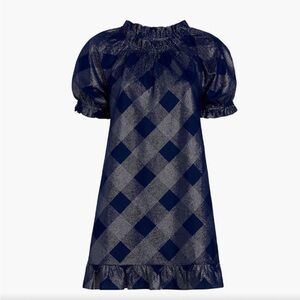 Hill House Navy and Silver Plaid Dress